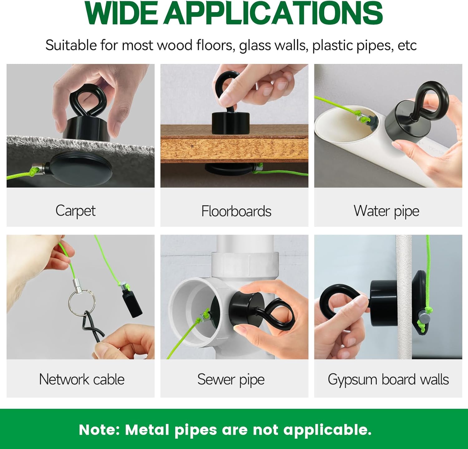 DTLHCNCT Magnetic Wire Puller Kit - Wiremag Fish Tape with Magnet for Running Wires & Cables Behind Walls Indoor/Outdoor - Image 6