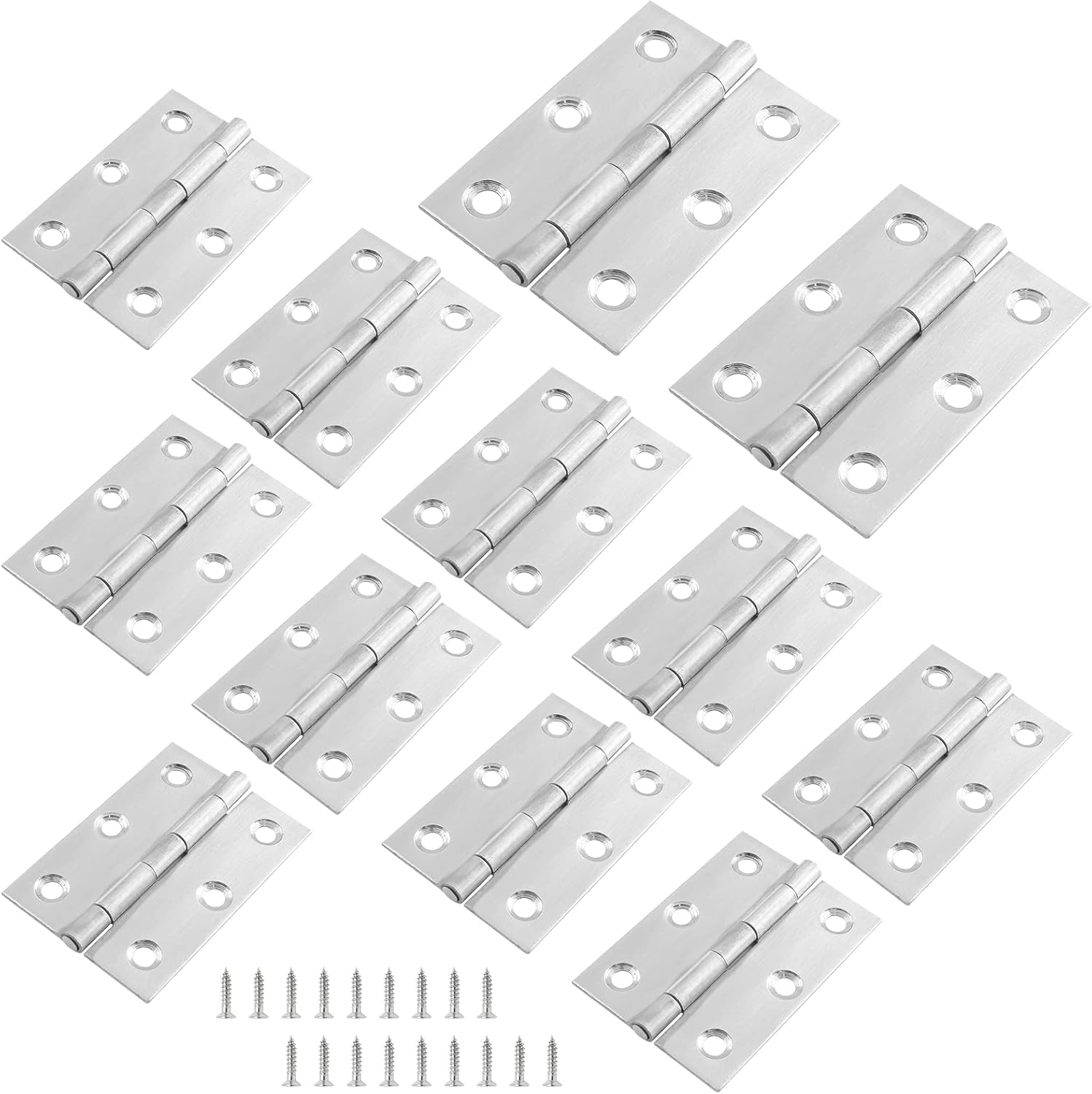 Suiwotin 12pcs 2.5 Inch Butt Hinges, Stainless Steel Hinges