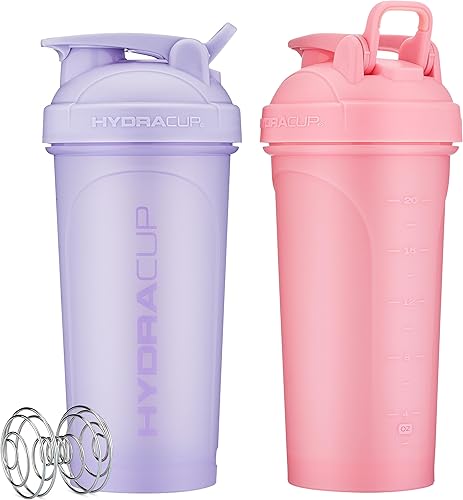 Hydra Cup ProFlow - Botellas agitadoras de 28 onzas para batidos de proteínas, vasos agitadores con batidor de bola, botella agitadora con asa,
