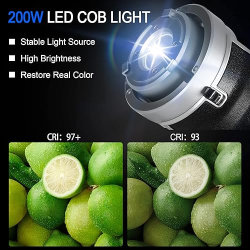 Miniatura 2 de GVM - Kit de iluminación continua de 80 W, 2 paquetes de luz LED de vídeo CRI 97+, TLCI 90+ con trípode para YouTube, grabación de vídeo, boda, tiro