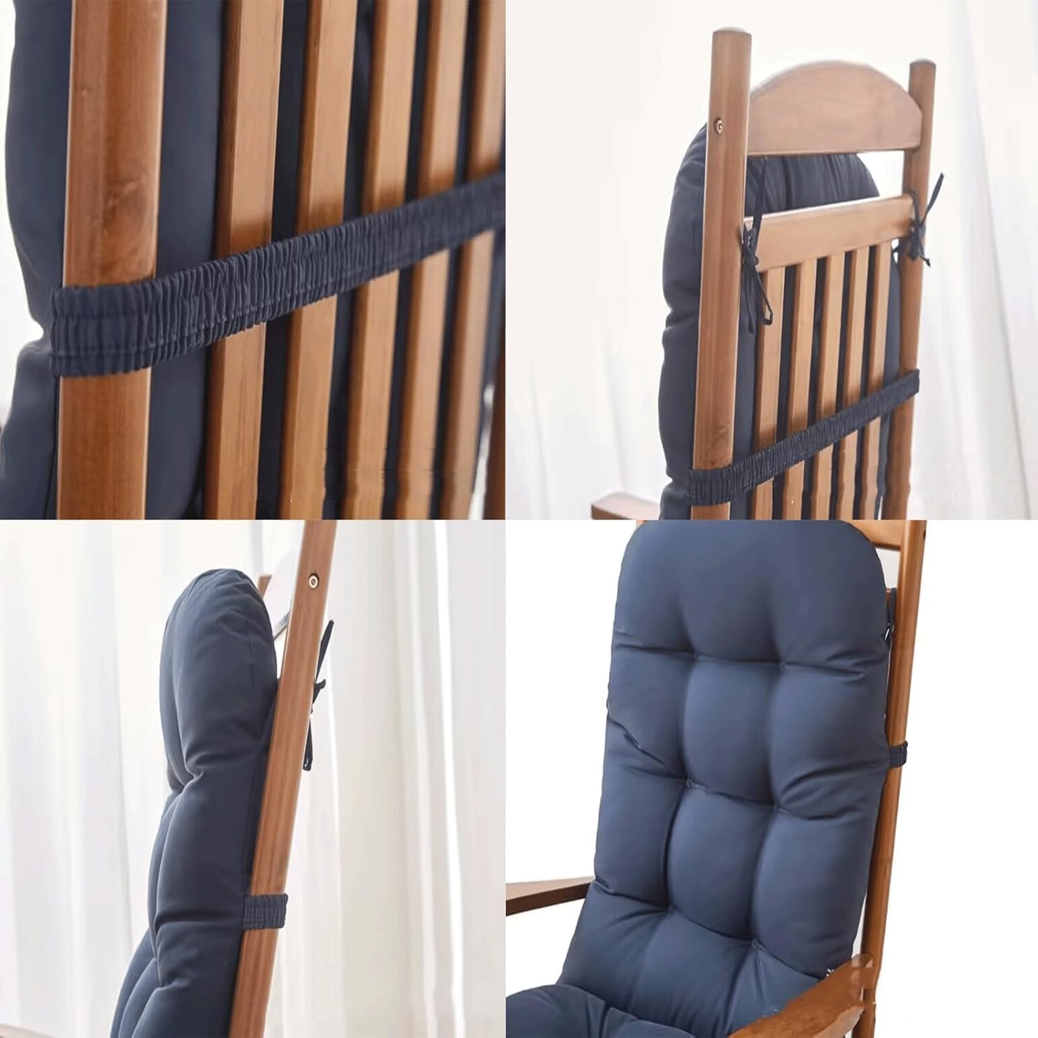 Cuscino reclinabile in legno per sedia a dondolo rilassante, spesso e confortevole, ideale per viaggi estivi e vacanze, essenziale per uso interno ed esterno, cuscino portatile