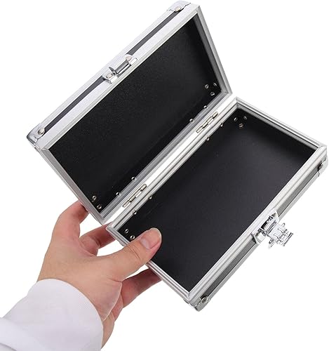 Miniatura 2 de Mini estuche de aluminio para herramientas multiusos, maletín de metal de 4.2 pulgadas con cerradura, estuche de transporte de aluminio duro para