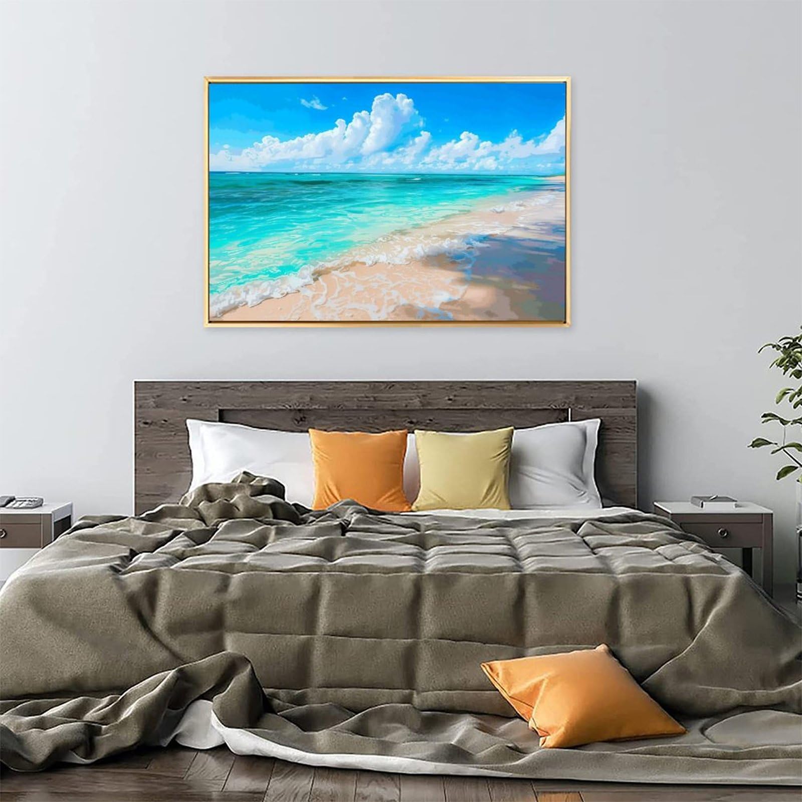 Amazon.co.jp: 絵画 夏のビーチ アートパネル ポスター 美しい海の景色