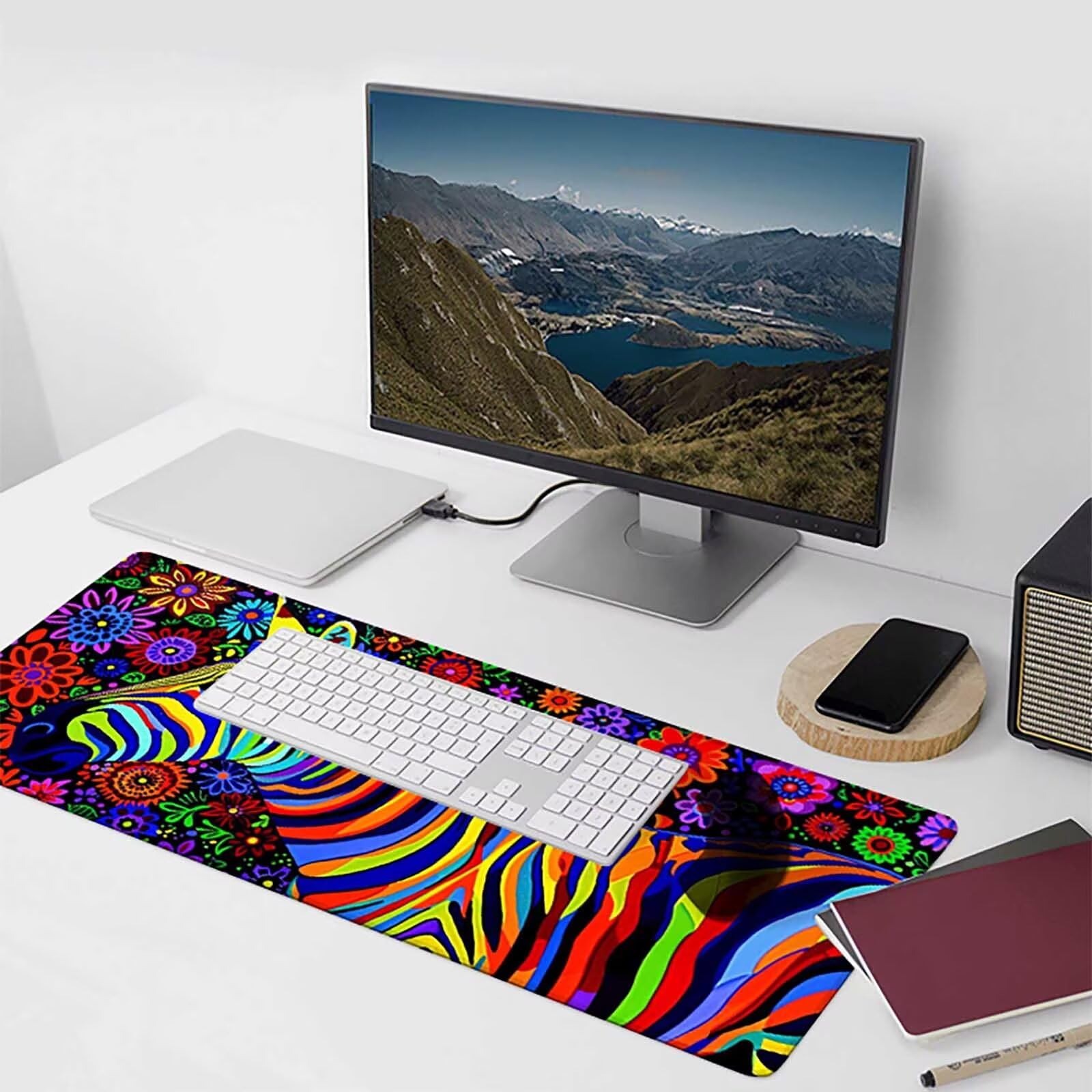 Kolorowa podkładka pod mysz do gier XXL 1500x800x3 mm duża podkładka pod mysz XXL zebra podkładka pod mysz do klawiatury i biura, wysoka precyzja i prędkość, antypoślizgowa guma, akcesoria do gier dla