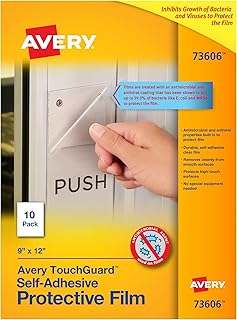 Avery TouchGuard Film, Properties Built in to Protect Film, Laminating Sheets, 9" x 12", 10 Sheets (73606)