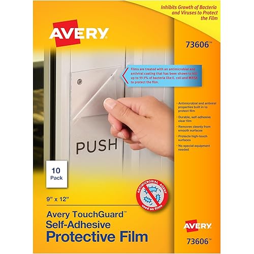 Avery TouchGuard Film, Properties Built in to Protect Film, Laminating Sheets, 9" x 12", 10 Sheets (73606)