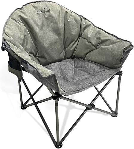 Colorsoul Sillas de campamento de gran tamaño, resistentes, sillas de camping plegables con acolchado completo para adultos con portavasos, sillas