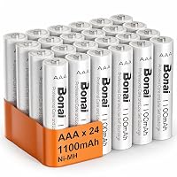 BONAI 24 Batterie Ricaricabili AAA Ni-MH 1100mAh 1.2V Scorta Famiglia Pile Ministilo