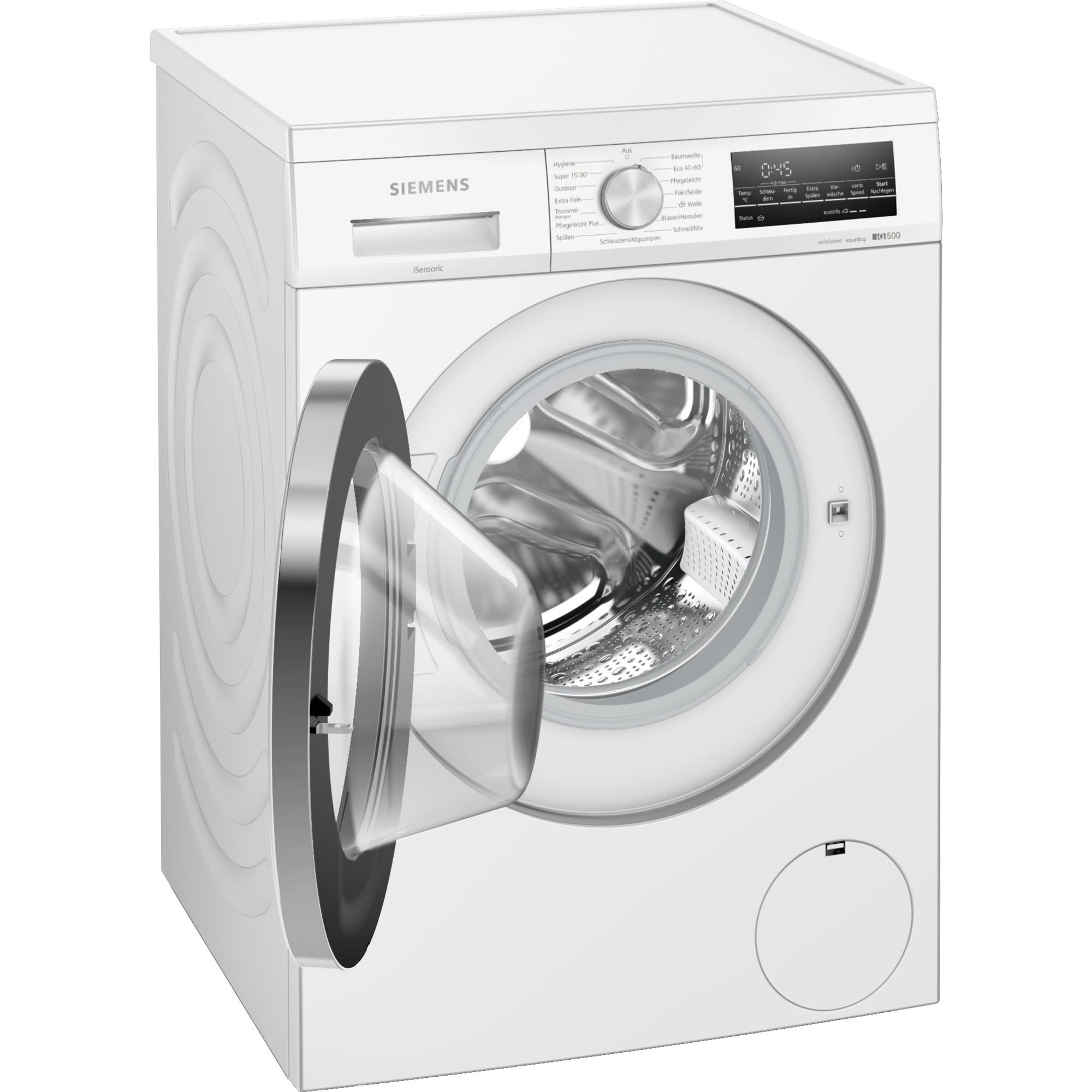 Siemens WU14UT70, Stiftung Warentest Test, lavatrice iQ500, carico frontale con capacità di 8 kg, 1400 giri/min, da incasso, speedPack L, programma per esterni, display LED simpleTouch
