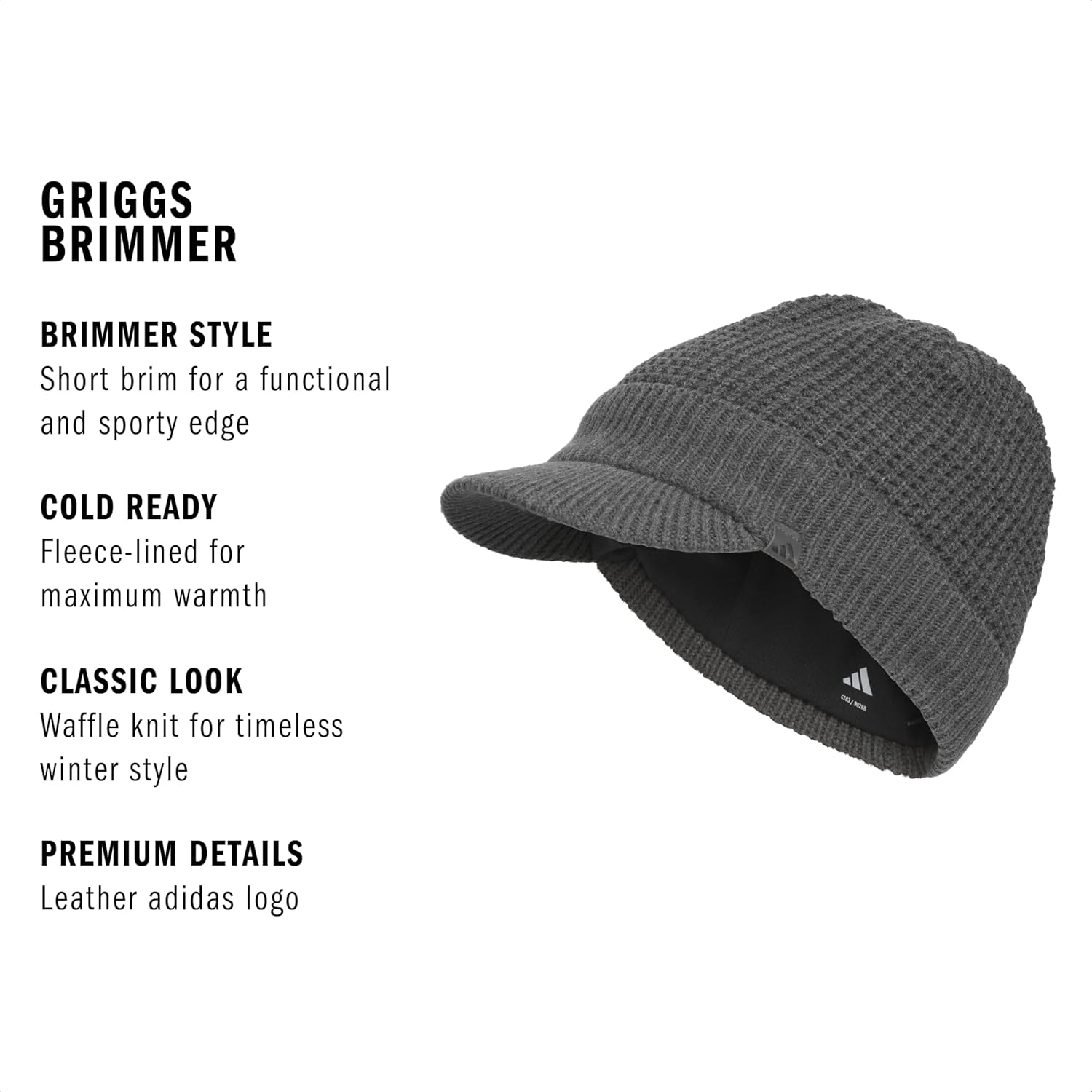 adidas Men's Griggs Brimmer Beanie with Brim – Standard Fit Winter Hat - Image 2