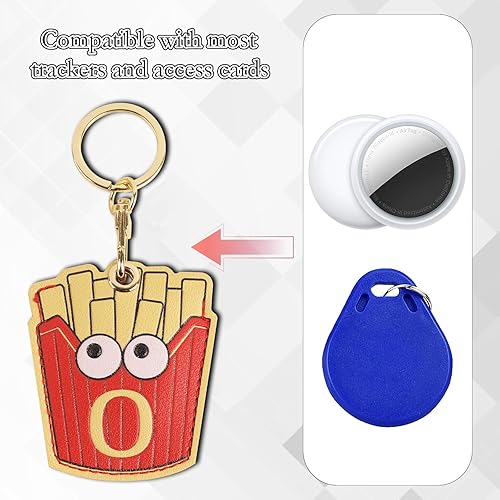 Miniatura 40 de Funda de cuero compatible con Apple AirTag, rastreador de llavero GPS Airtag con llavero, cubierta protectora antiarañazos para AirTag