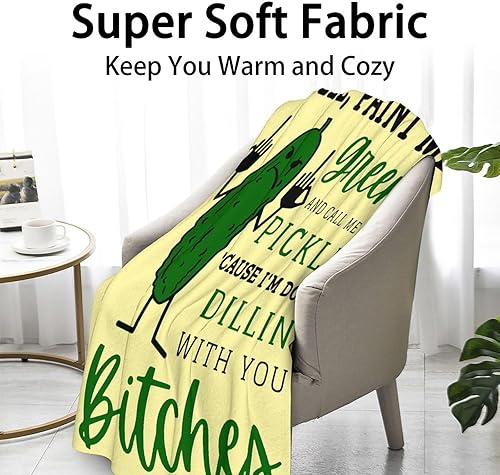 Miniatura 2 de Manta Pickle para adolescentes, tamaño de manta de 50 x 60 pulgadas, suave, esponjosa, acogedora, regalo, manta decorativa beige para sala de estar