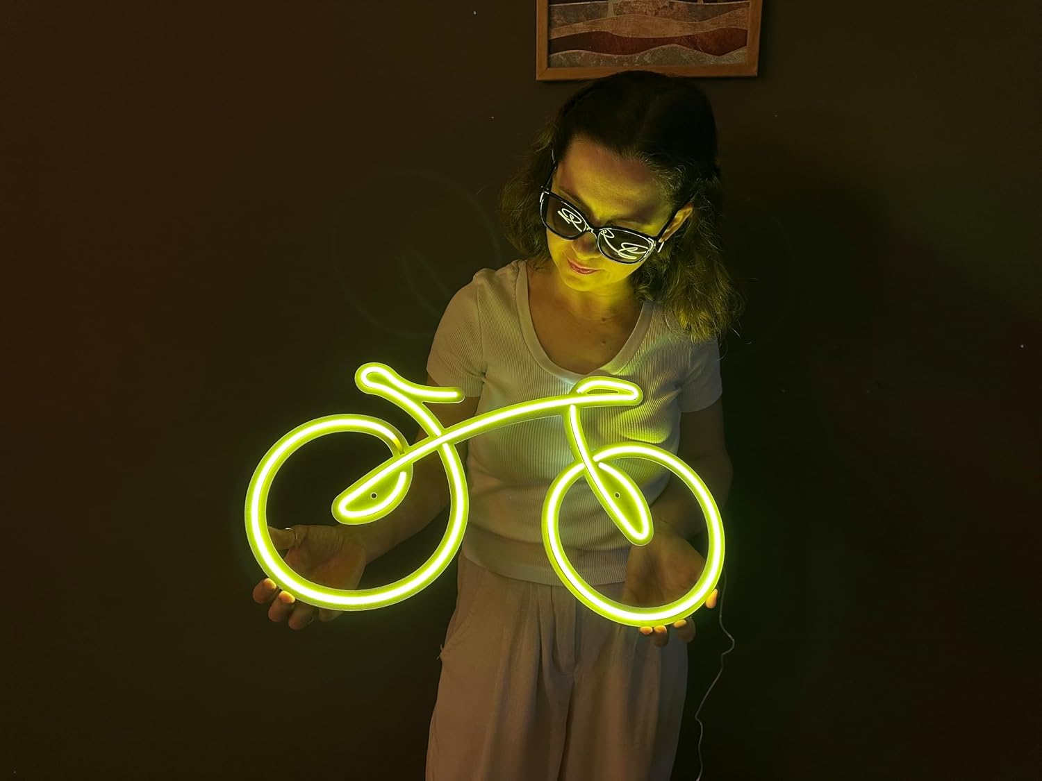 Bicycle Wall Sign, Neon Metal Wall Art, Bicycle Wall Art, Bike Wall Decor, LED Light Decor, Home Office Hotel Pub Bar Cafe Wall Decor, Gift for Cyclists (with Remote Control)