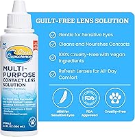 Vista 2 de Solución de lentes de contacto de tamaño de viaje libre de crueldad, 3 onzas líquidas, limpiador y acondicionador suave multiusos para el cuidado