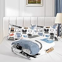 Vista 186 de CVHOUSE Juego de ropa de cama con diseño de panda, juego de edredón individual con panda y 2 fundas de almohada, lindo juego de colcha kawaii