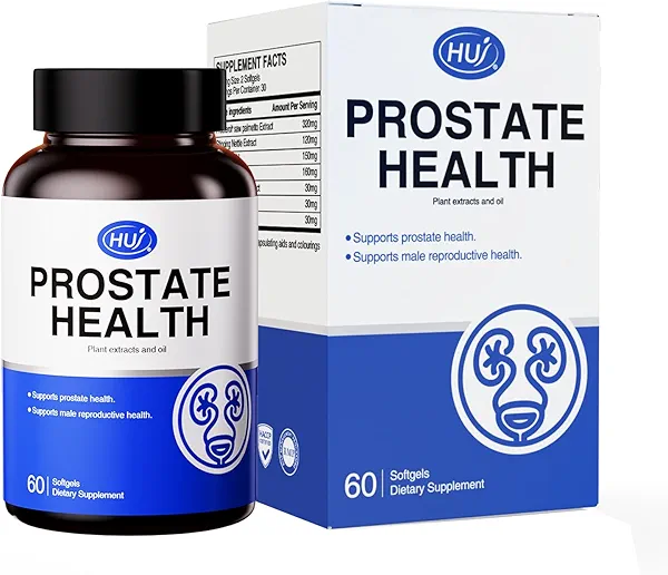 HUJ Prostate Health - Premium Saw Palmetto Capsules - Combined with Stinging Nettle, Lycopene Oil, Pumpkin Seed Oil - Supports Prostate Health & Male Reproductive Health* - 60 Softgels