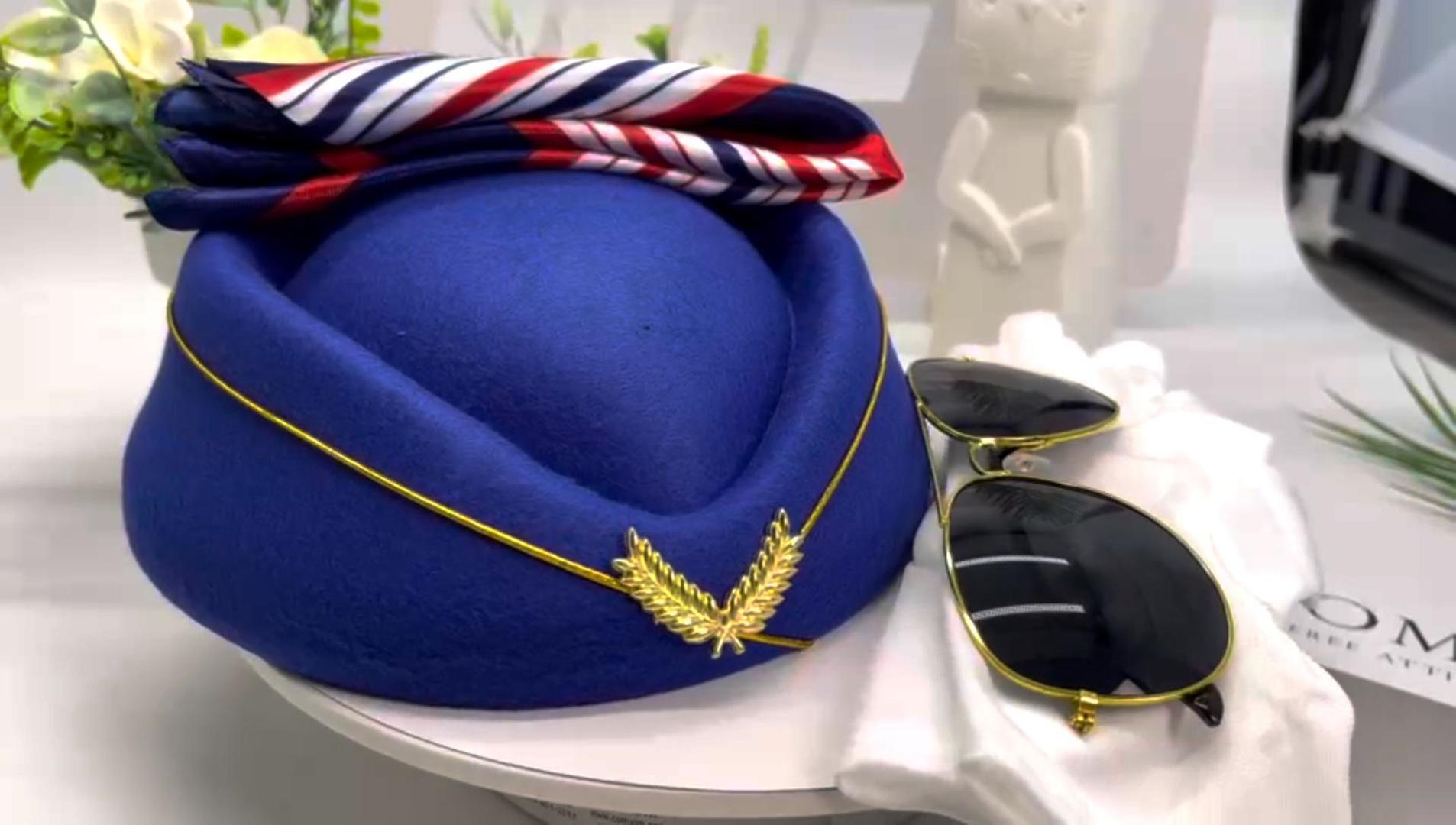 Set Accessori Cosplay Hostess Volo - 4 Pezzi, Con Cappello, Sciarpa, Guanti E Occhiali - Foto 9