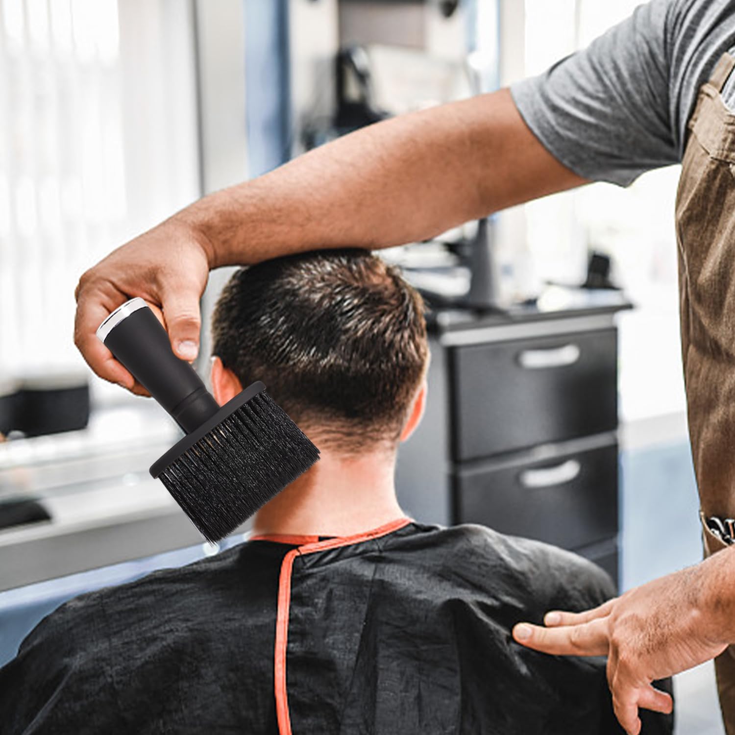 2 spazzole per la pulizia dei capelli rotti, parrucchiere, spazzola per il collo, unisex, accessorio per parrucchiere, adatto per la pulizia di capelli rotti, barba, lanugine del viso