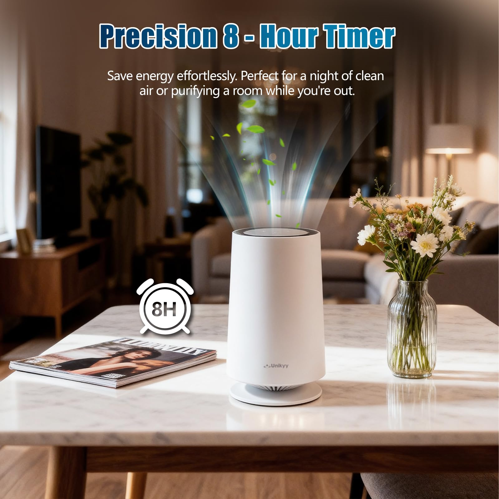 Air Purifiers for Bedroom,Home,Office,Dorm, HEPA Air Filter Super Quiet with LED Night Light,USB,for Smoke Pollen Pets Dust Odors in Office Desktop Air Cleaner,LumiAir Mini