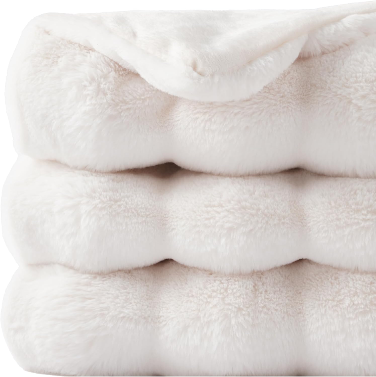 Battilo Dark Grey Faux Fur Throw Blanket, Rabbit Fur Blanket for Bed, Couch, Super Soft Cozy Fuzzy Mink Blanket, 60"x80"