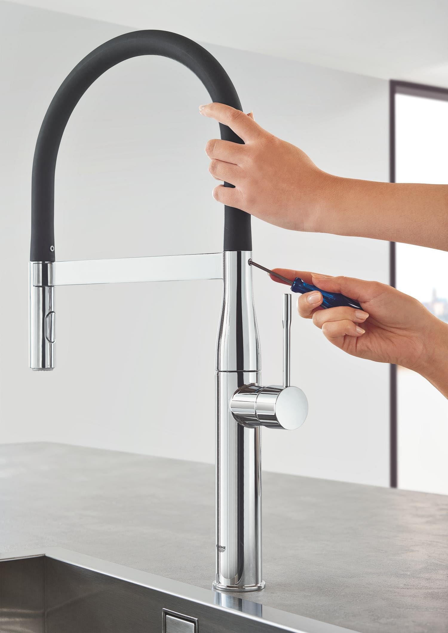 GROHE Miscelatore Monocomando per Lavello Essence New, Cromo 30294000