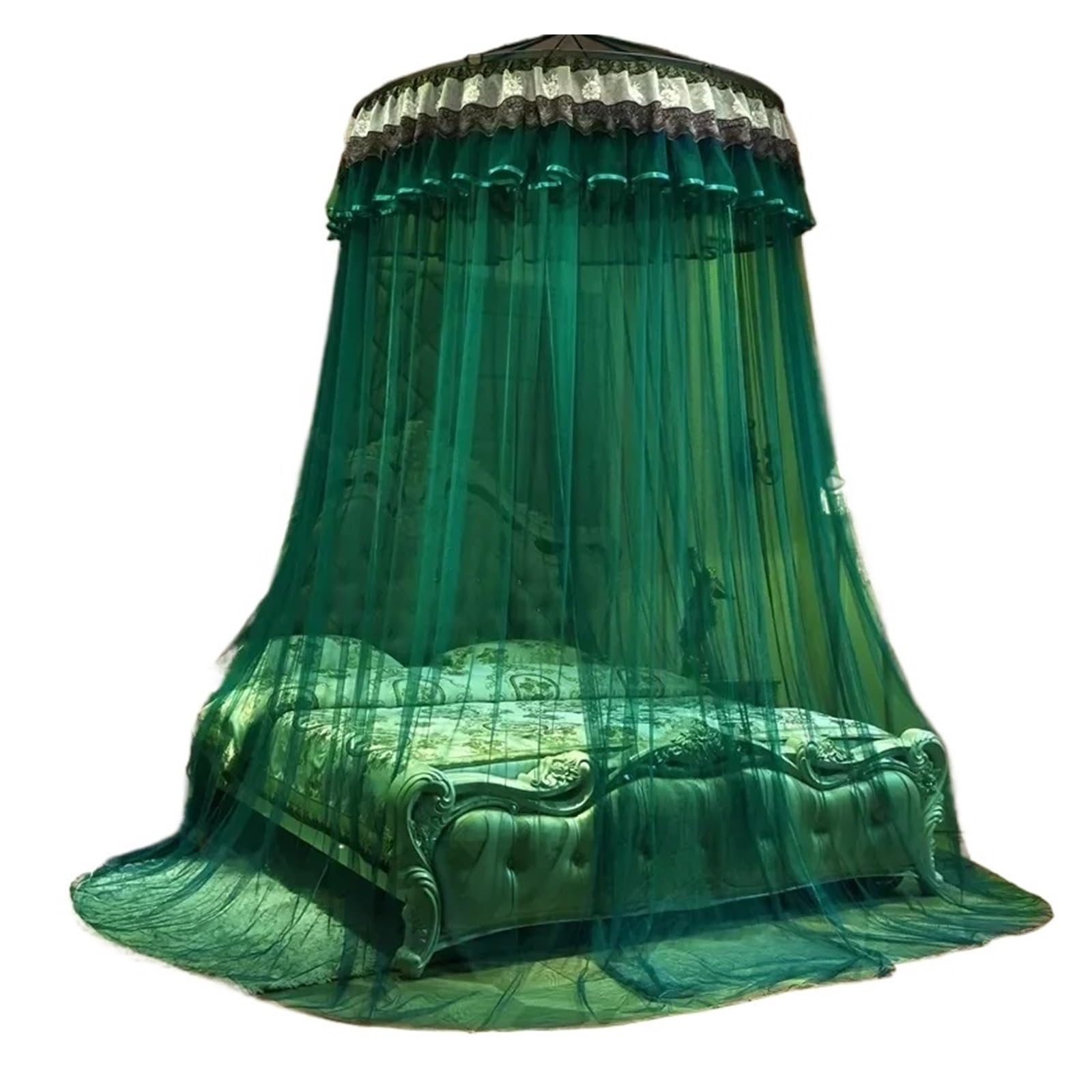 Baldacchino e Zanzariera da Letto Tenda a cupola rotonda romantica con zanzariera a da palazzo 1-2 m(Color 14,1.8m (6 feet) bed)