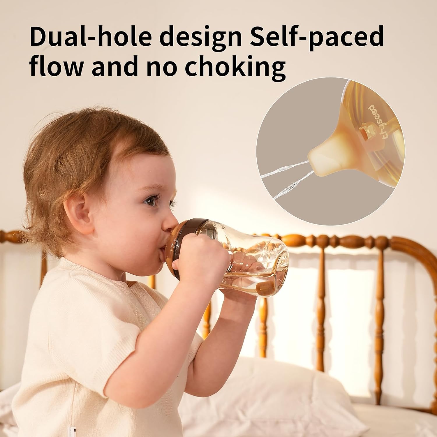 Thyseed Spill-Proof Weighted Straw Sippy Cup, Baby Transition Trainer, Soft Silicone Spout, BPA-Free, 6m+, 10 oz, 1 Pack - Image 6