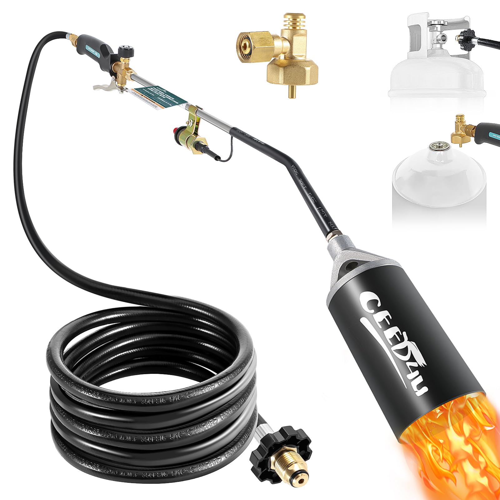 CEED4U Propane Torch Weed Burner Kit, 800,000 BTU Weed Torch with 1lb