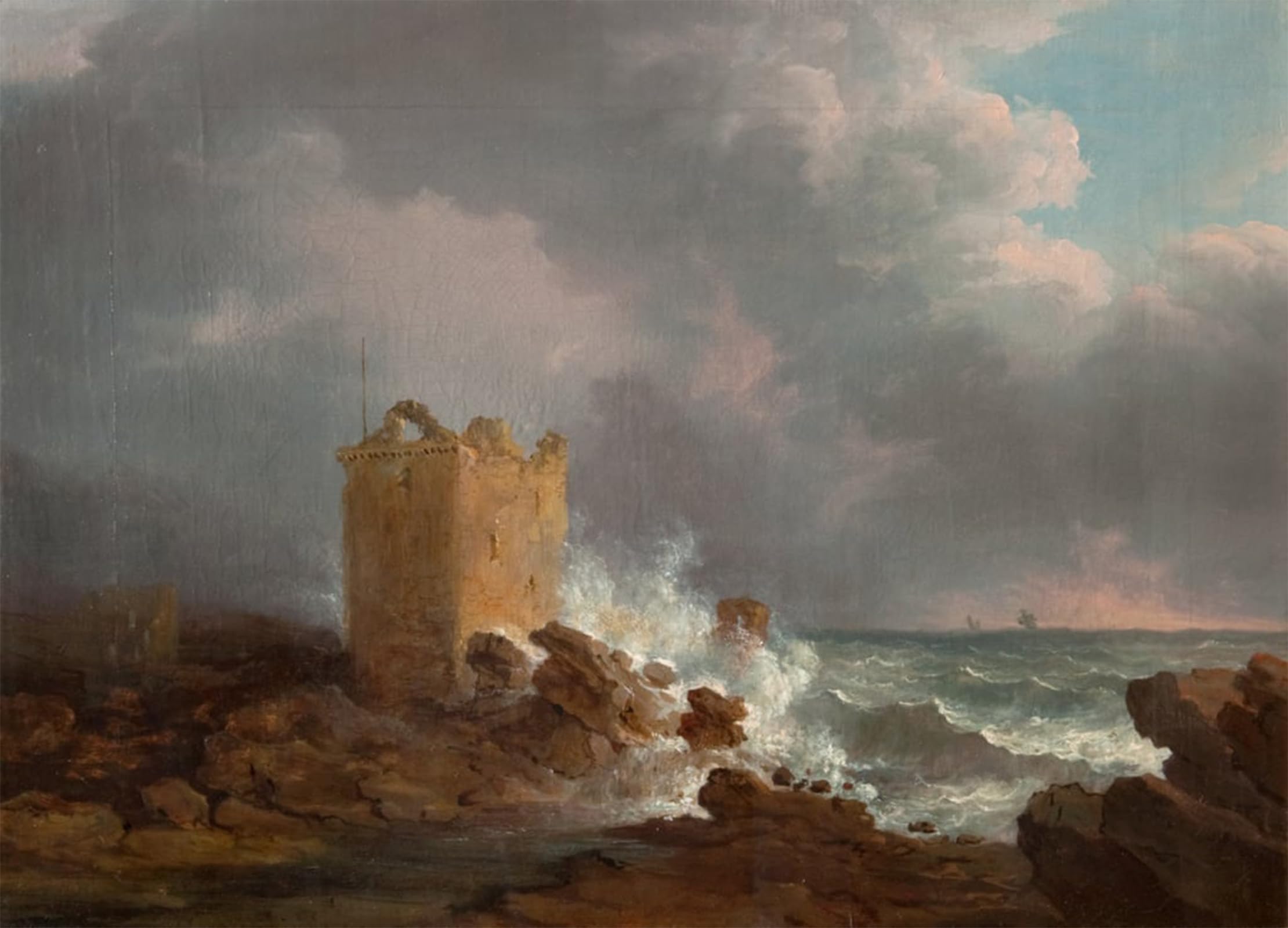 ARTXLXXBN Famous Painting Art Wall Decor Abstract Art Picture Broughty Castle During a Storm by Alexander Nasmyth Animal Pictures for Home Decor 60x90cm