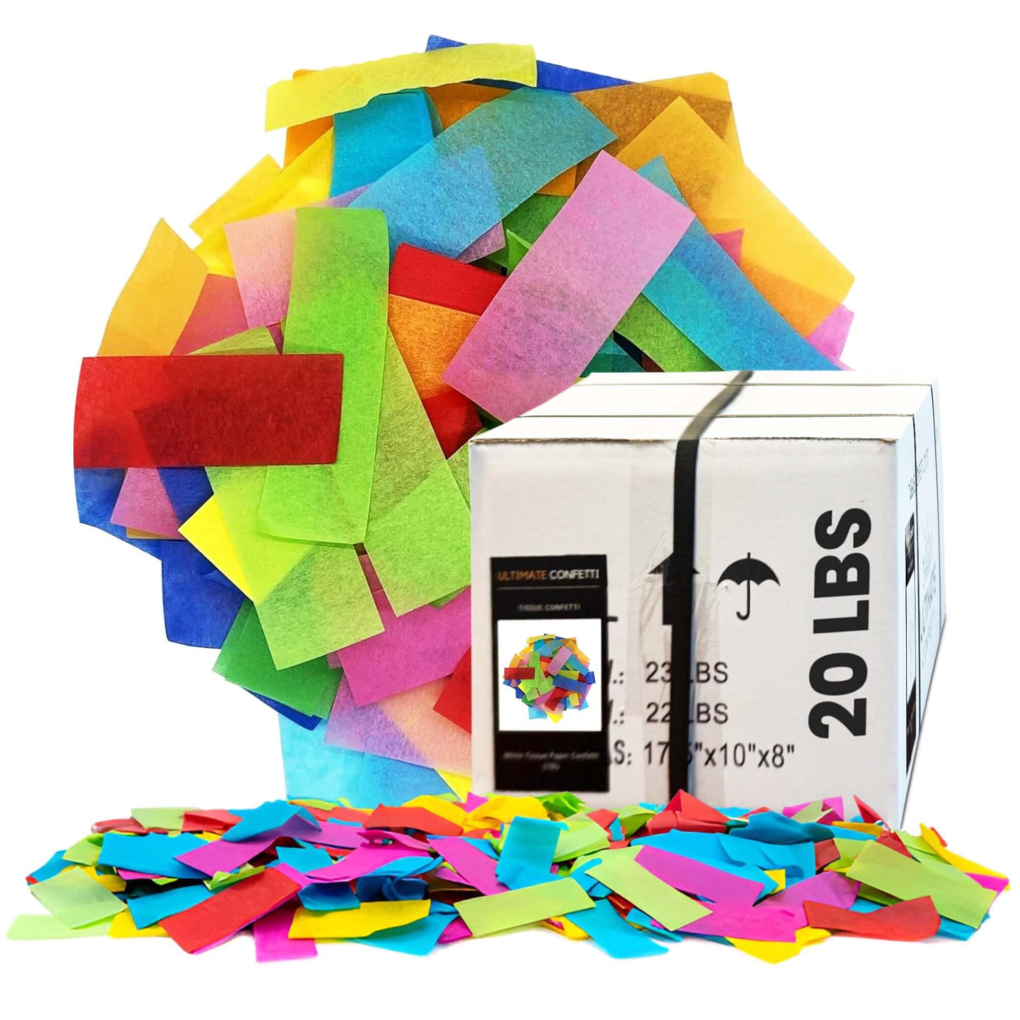 Ultimate Confetti - Rectangular Multicolor Tissue Paper Confetti - 20 lb