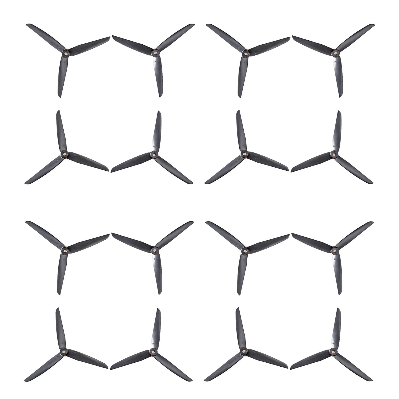 Genuine Gemfan 7035 3-Blades (7x3.5x3) Propellers 16 Pieces(8CW, 8CCW) Black 7-inch Tri Blades Quadcopters & Mutlirotors Props Battery Strap