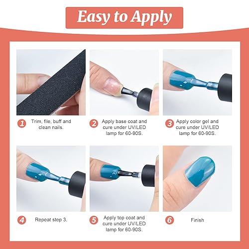 Miniatura 40 de JODSONE - Kit de esmalte de uñas de gel con lámpara ultravioleta de 32 colores, gel de uñas permanente para arte de uñas, estética u hogar, gel