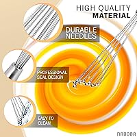 Vista 4 de Juego de batidores de bola de 2 piezas, juego de batidor de acero inoxidable con cómodo mango ergonómico, excelente para huevos, 10 cabezas de bola