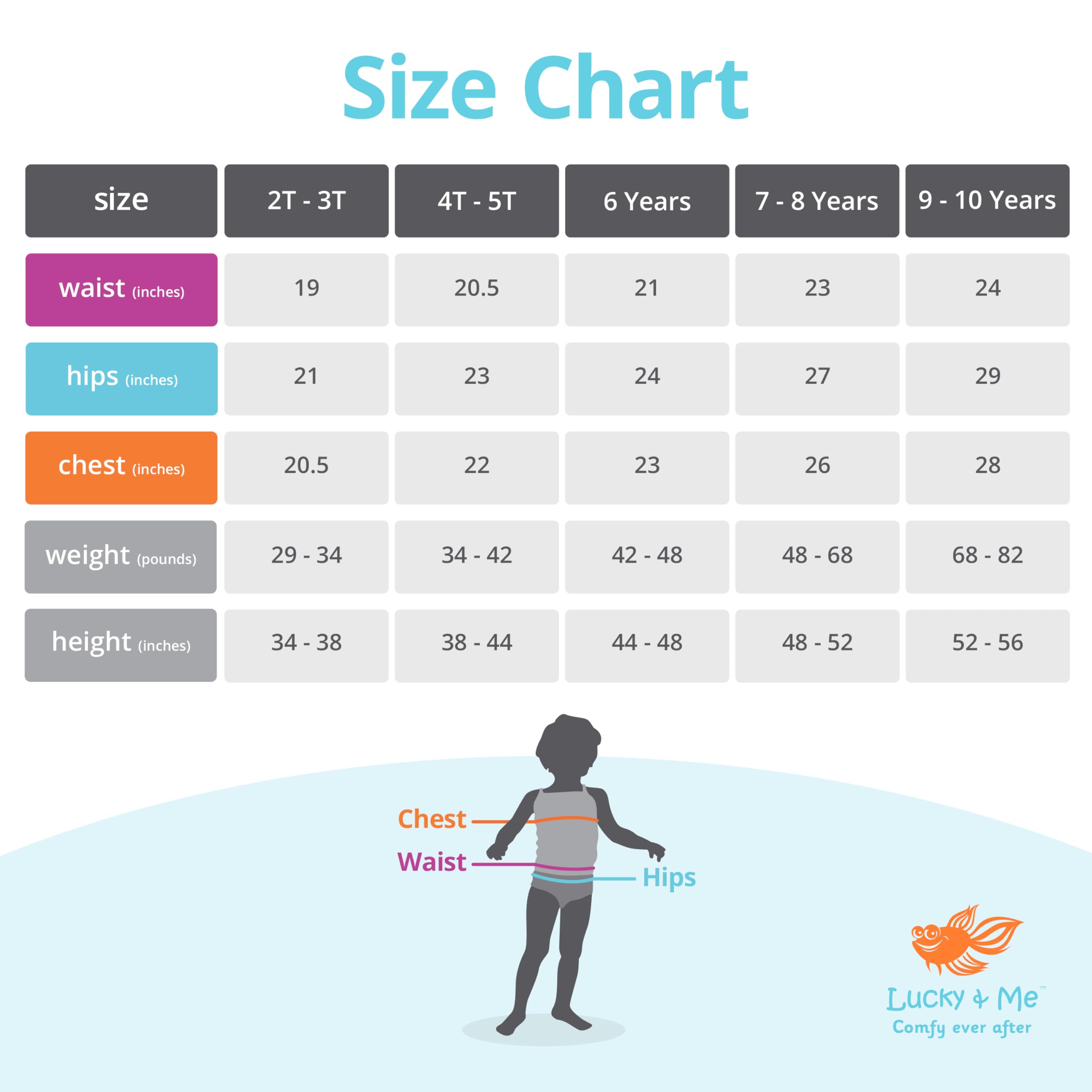 Lucky & Me Erica - Bikini para niñas, 100% algodón orgánico, ropa interior infantil, paquete de 6