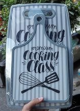 جيني مجموعة الواح تقطيع 2 في 1 مع لوح تقطيع ودعامة تعليق، لوح تقطيع للمطبخ مخطط بلون رمادي