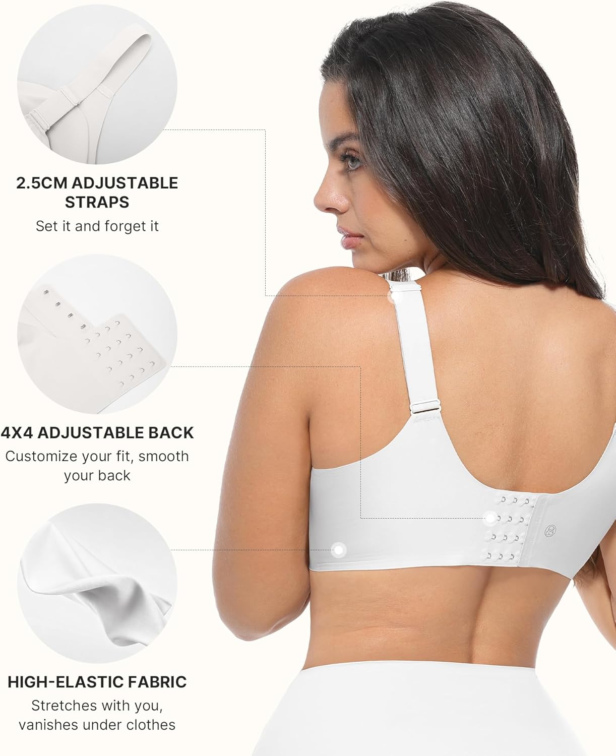 SHAPELLX Wireless Bra for Women Seamless Comfortable No Underwire Supportive Minimizer Bras - Image 5