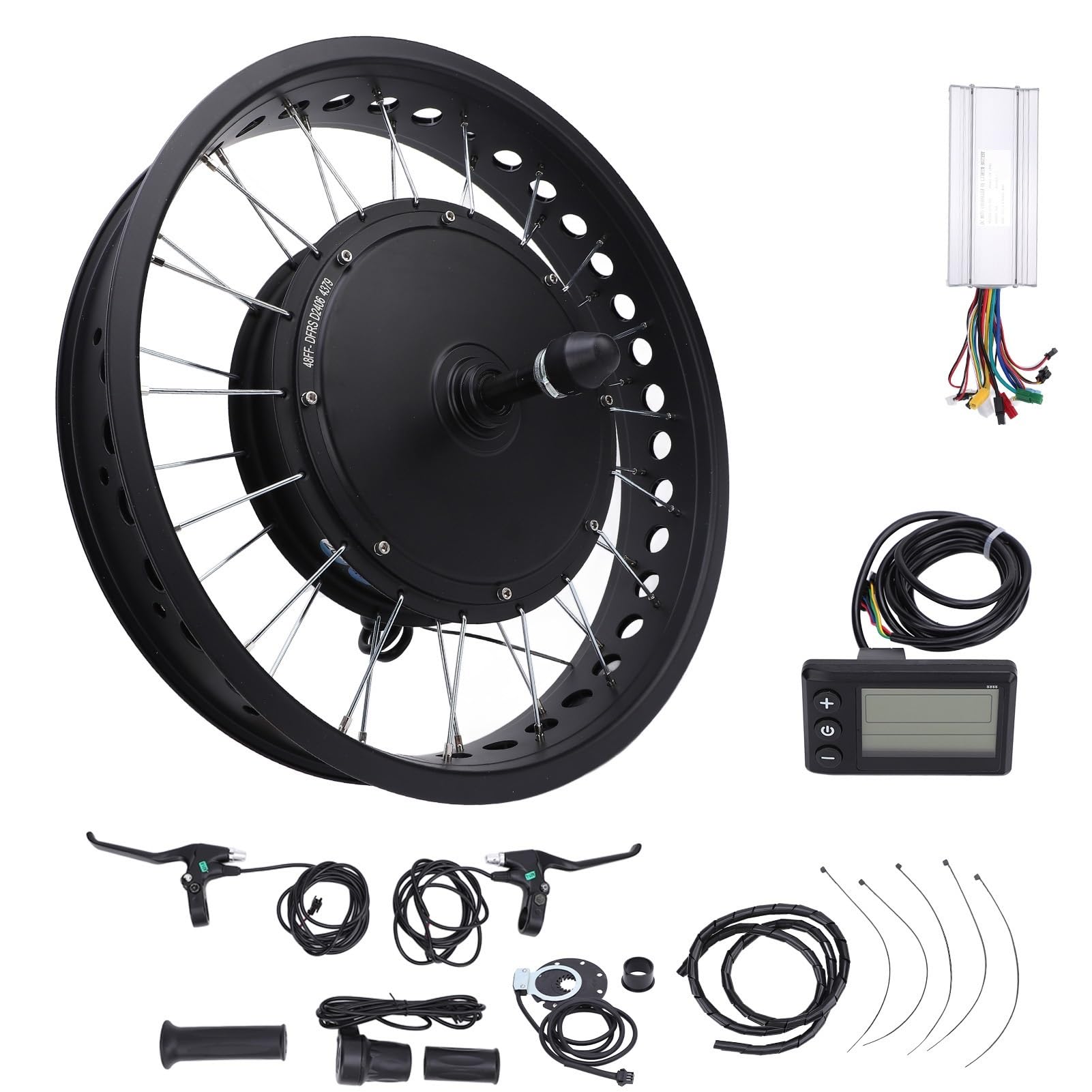 Kit trazione Posteriore for Bici elettrica da 20 Pollici 1500W 48V da 414 a 487 Giri/min IP65 Kit Controller Motore mozzo con Display a Colori Resistente all'Acqua
