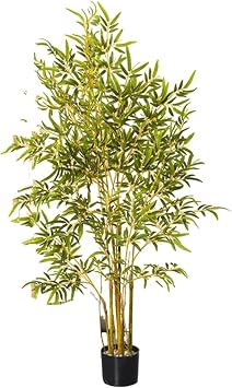 Artificial Tree 4.9ft Fake Tree Artificial Bamboo Leaf Tree Simulation Tree Lifelike Faux Tree for Indoor Outdoor Artificial Plant Faux Plants