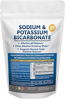 Sodium Bicarbonate Powder & Potassium Bicarbonate Powder pH Balance Supplement. Make Gallons of Alkaline Water Drops for Acid/Alkaline pH Balance, Stomach Immune Performance. Alkaline Drinking Water