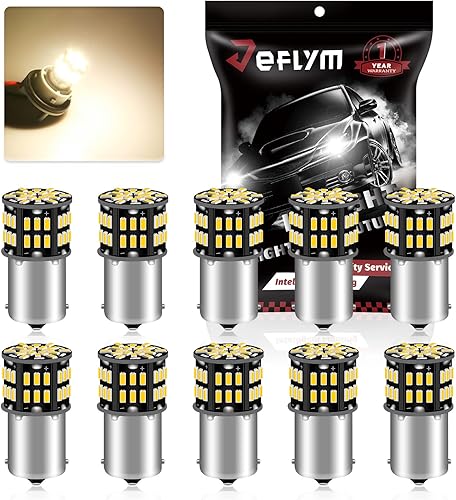 Bombillas LED 1156 1141 7506 para RV, P21W 1003 1073 BA15S RV LED blanco cálido, 3014 54 SMD LED de repuesto para 12 voltios interior de caravana,