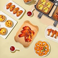 Vista 7 de 100 piezas de papel para hornear freidora de aire rectangular – Forros para hornear para freidora de aire Ninja Foodi DualZone 2 cestas DZ201