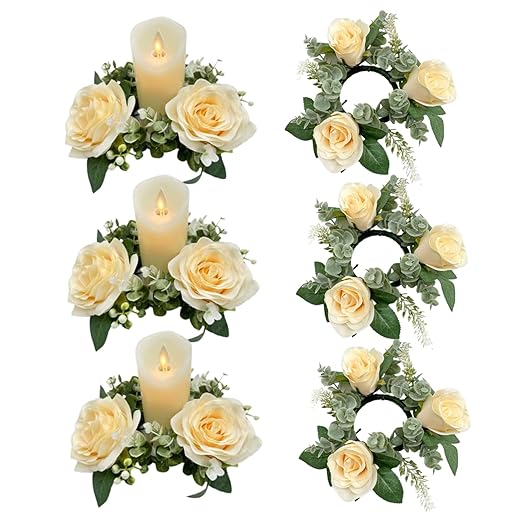 Liummrcy Floating Candles Candle Wreaths Rings – Champagne