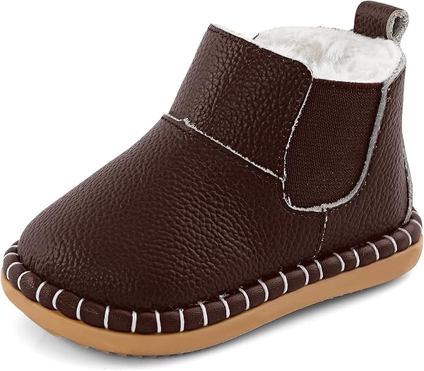 Cheerful Mario Zimowe buty dziecięce 1-3 lata, pierwsze kroki | Buty dziecięce z miękkiej skóry PU, ciepła podszewka z p