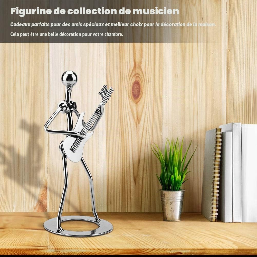 Statue de Joueur de Guitare en Métal Vintage, Cadeau d'Anniversaire Unique