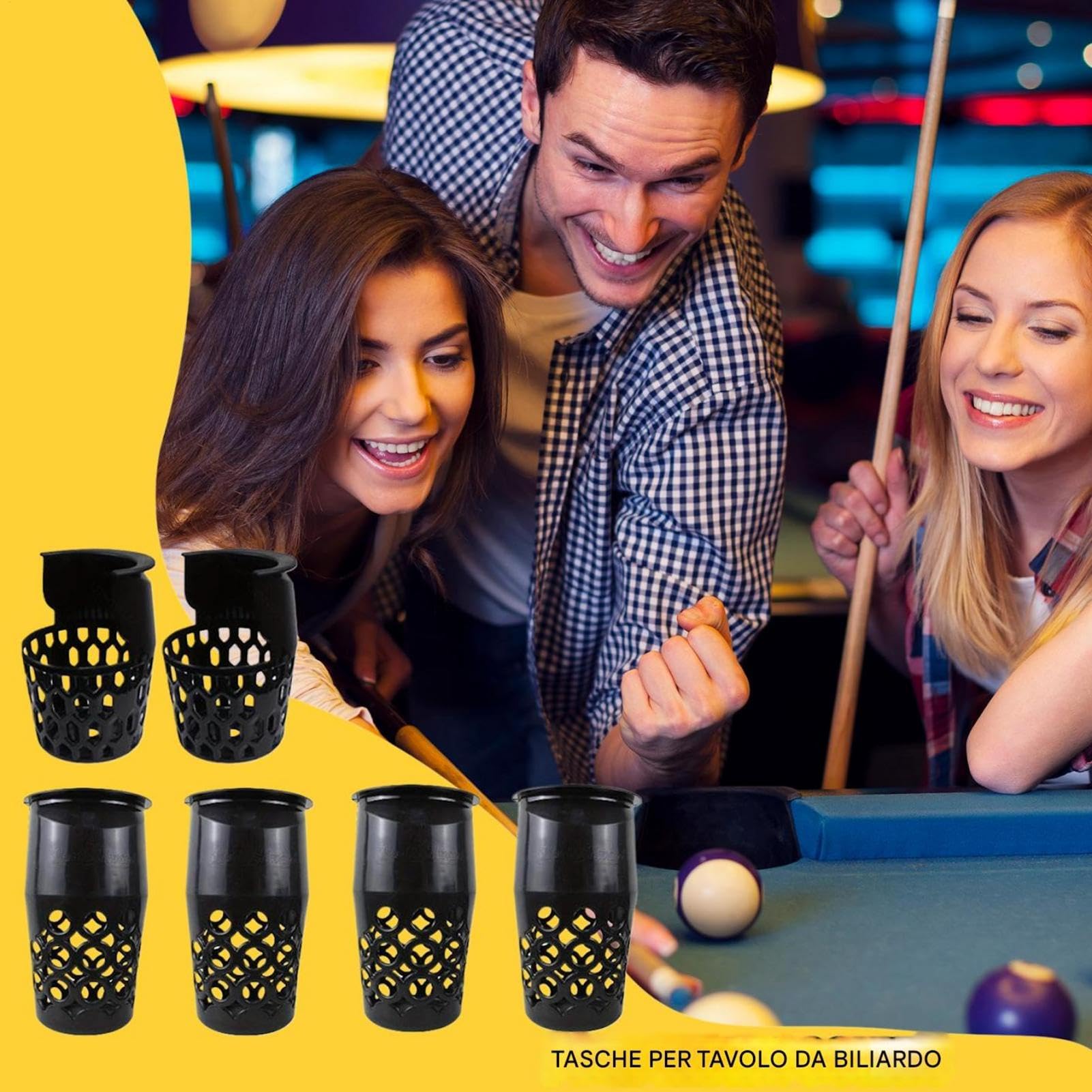 Cesta de billar, bolsillos de billar - 6x drop palliad billiard Storage Net, Accesorios de mesa de billar