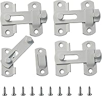 Vista 8 de 4 pestillos de puerta de granero de 3.94 pulgadas, cerradura abatible de 180° para puertas correderas, pestillos de puerta de seguridad