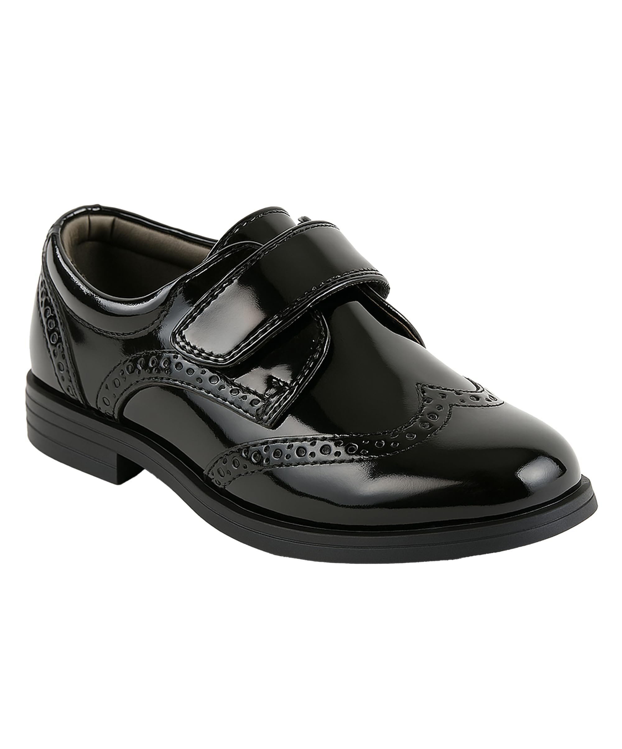 Zapatos de vestir de cuero sintético para niños, con correa, brogue, formal, para boda, Pageboy