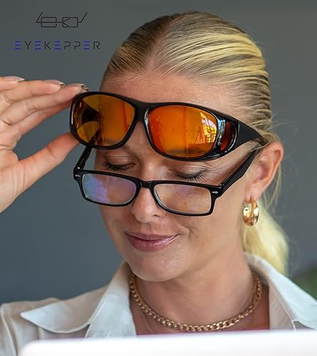 Miniatura 2 de Eyekepper Paquete de 2 lentes de bloqueo de luz azul que se ajustan sobre lentes de computadora