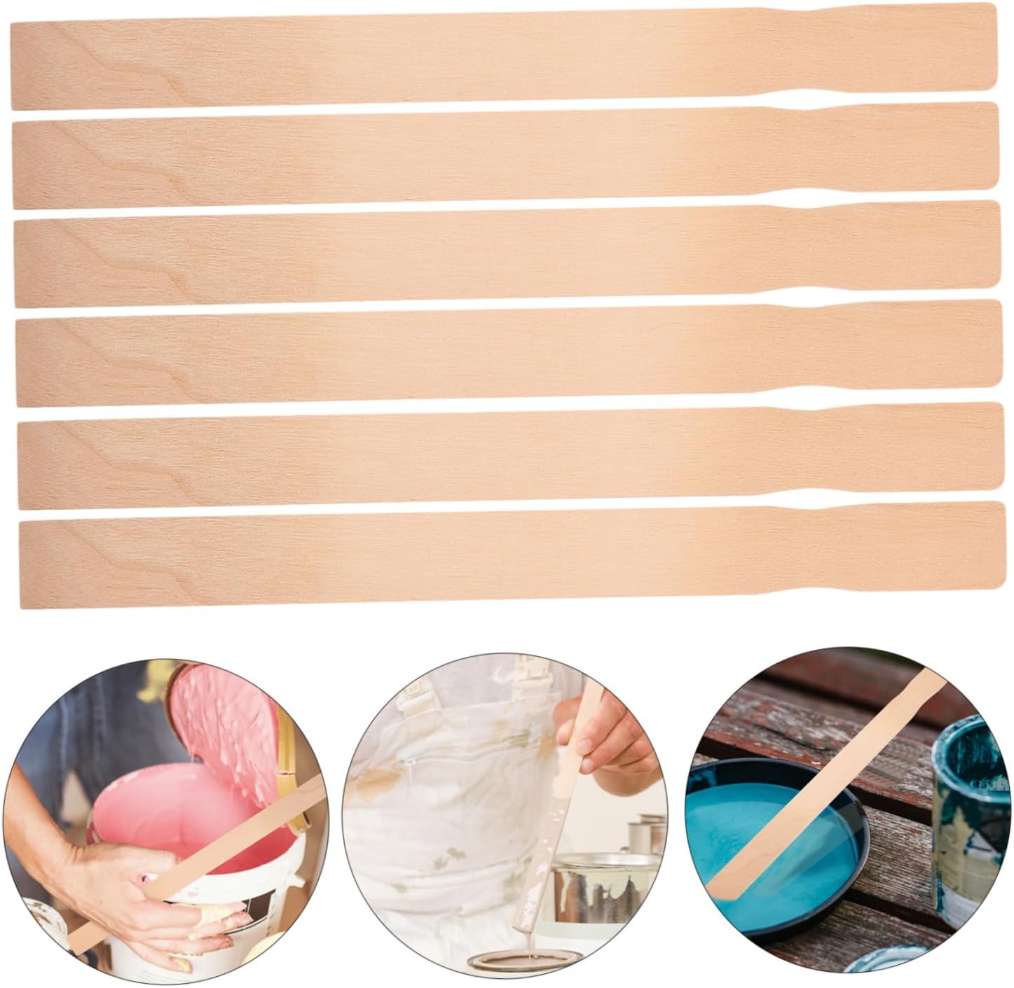 25pcs Wooden Paint Stir Sticks for Epoxy Resin DIY Crafts