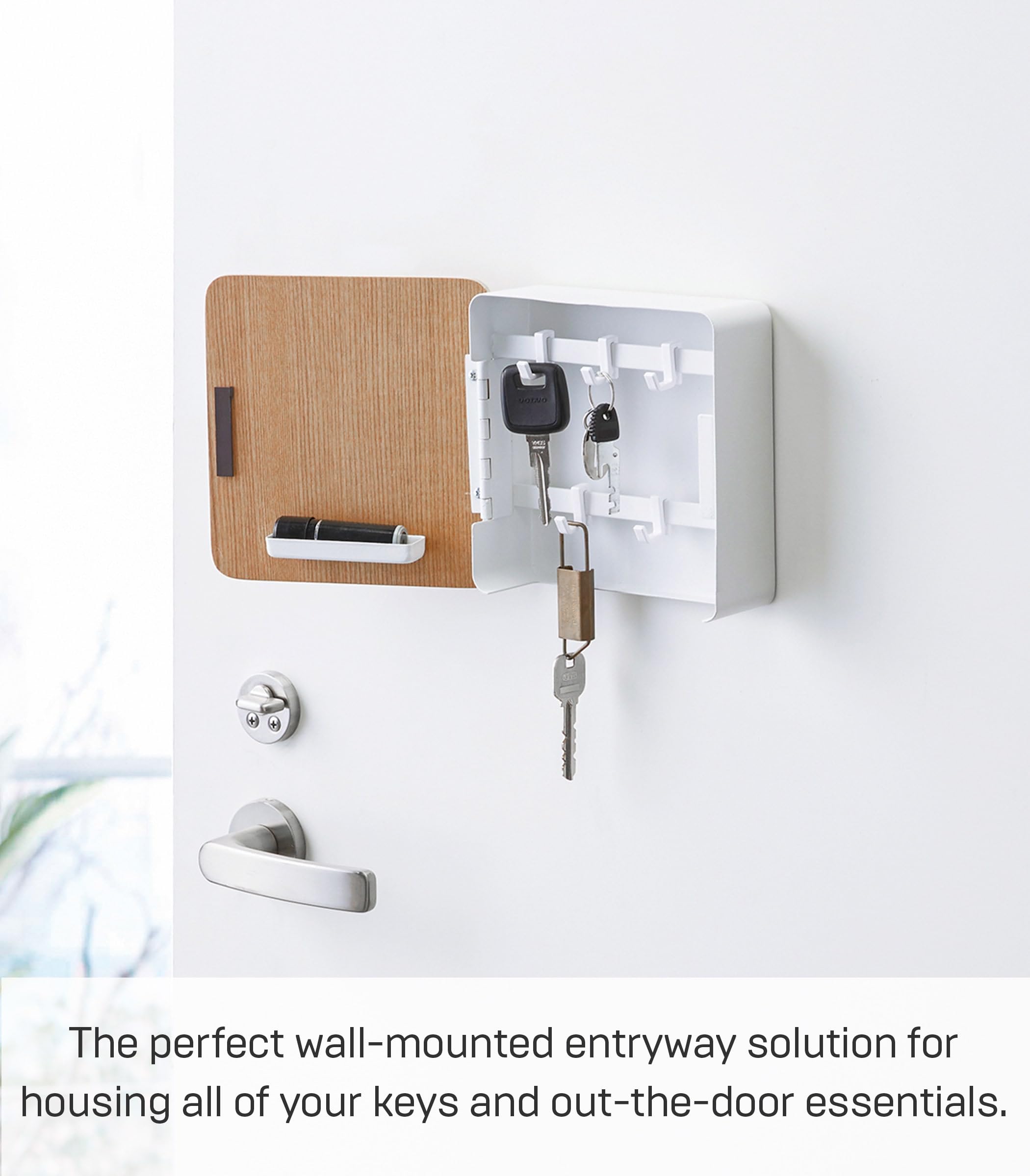 Amazon.com: YAMAZAKI Home Rin Square Magnetic Key Cabinet - Wood